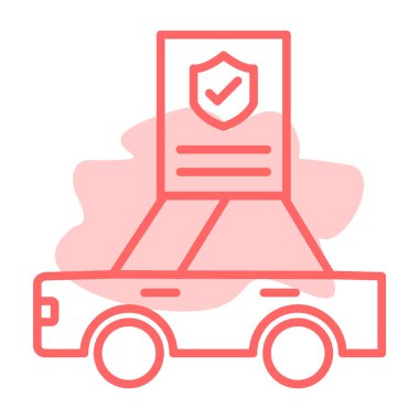 araba sigortası ikonu vektör illüstrasyonu