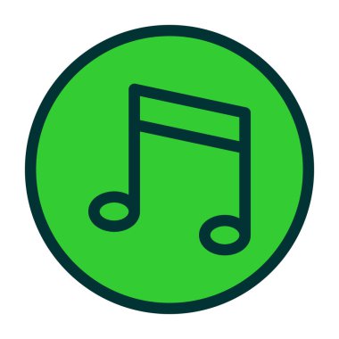 müzik nota simgesi, vektör illüstrasyonu