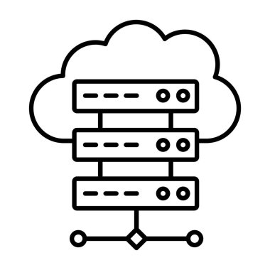 Bulut sunucu simgesi, anahat stili