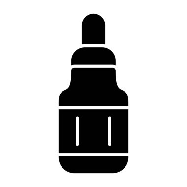 Siyah simgede bir şişe sıvı.