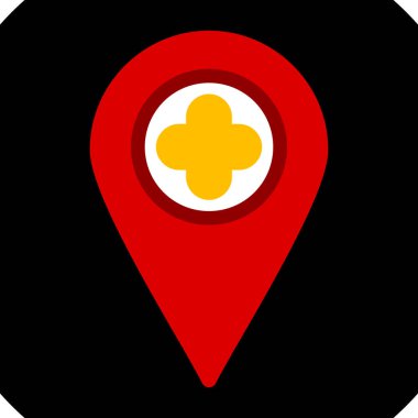 Harita işaretleyici simgesi. konum belirleyici sembol. düz tasarım biçimi.