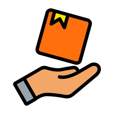 Bir kağıt kartı tutan el, vektör illüstrasyon tasarımı