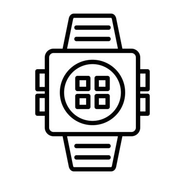 Web ve mobil uygulaması tasarımı, Smartwatch logo kavramı için beyaz arka plan üzerinde izole Smartwatch simge vektör