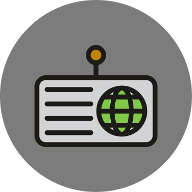 Benzersiz Radyo Vektörü Kabartma Simgesi