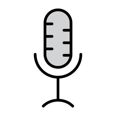 Mikrofon. Web simgesi basit illüstrasyon