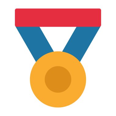 Madalya düz ikon vektör illüstrasyonu