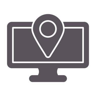 Harita işaretleyici simgesi, konum ve navigasyon, GPS işareti, vektör grafikleri, beyaz arkaplan üzerinde katı bir kalıp, ep 10.