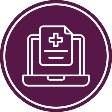 tıbbi dizüstü bilgisayar ikonu vektör çizimi