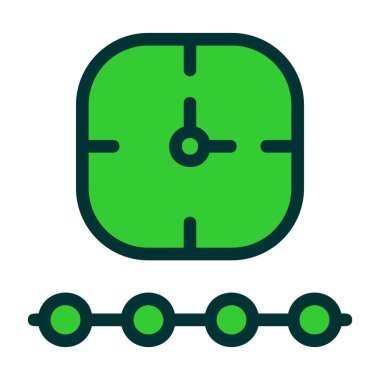 yeşil saat, zaman simgesi beyaz arkaplanda izole edildi