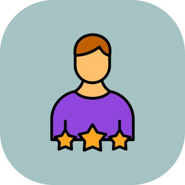 Yıldız simgesi vektör illüstrasyon tasarımlı adam