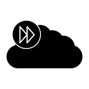 Bulut hesaplama kabartması düz vektör simgesi dekoru