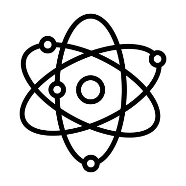 atom vektörü ince çizgi simgesi