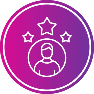 Yıldız çizgisi vektör simgesine sahip eşsiz bir adam