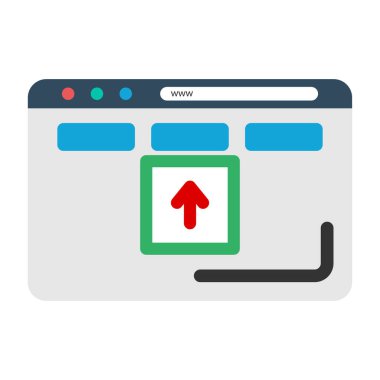 Tarayıcı Düz Vektör Simgesi Tasarımı