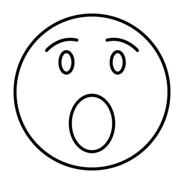 çizgi ifade simgesi vektörü, yüz yüze duygu