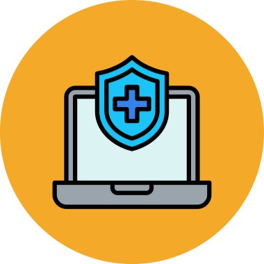 Dizüstü bilgisayar simgesi vektör çizimi