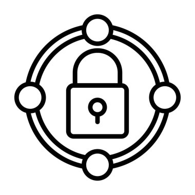 Kilit. Web simgesi basit tasarım