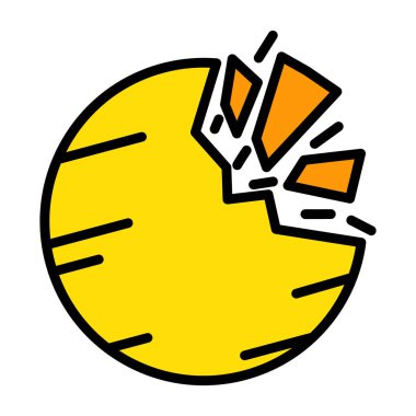 Beyaz arkaplan vektör illüstrasyonunda kırık top