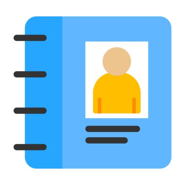 Kimlik kartı vektör simgesi. mobil ve web uygulama tasarımı için izole edilmiş düz simge çizimi