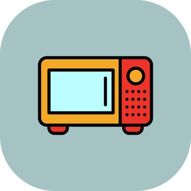 retro televizyon simgesi renk ana hatları vektörü