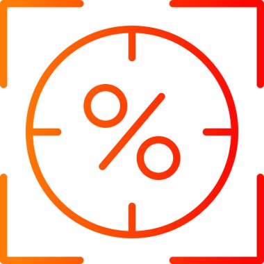 İndirim yüzdesi simgesi ana hatlar biçiminde