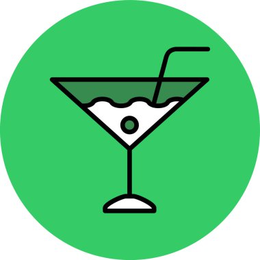 içki ikonu, ana hatlı vektör çizimi