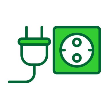 Batarya şarj istasyonu ikon vektörü. İnce çizgi işareti. izole edilmiş sınır sembolü çizimi