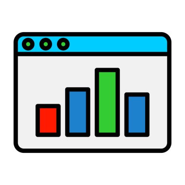 çubuk grafik renk dış hat vektörü