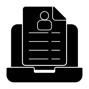 kullanıcı silueti simgesi, vektör illüstrasyonlu belge