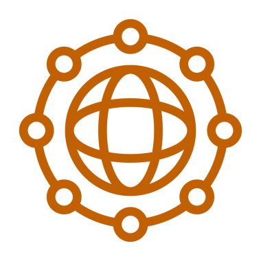 küresel ağ simgesi. düzenlenebilir dış hat vektörü.