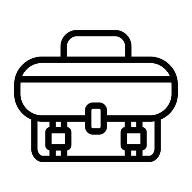 Çanta ikonu. Taslak vektör çantası. Beyaz arkaplanda izole edilmiş web tasarımı simgesi