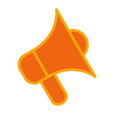 Beyaz arkaplanda izole edilmiş megafon simgesi. vektör illüstrasyonu