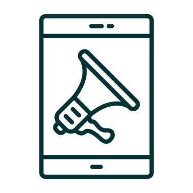 megafon ve akıllı telefon çizgisi biçim vektör tasarımı