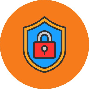 yassı simgeyi kilitle, vektör, illüstrasyon