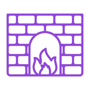 Şömine. Web simgesi basit illüstrasyon