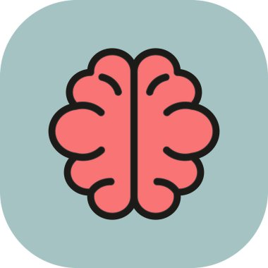 Beyin simgesi, vektör çizimi