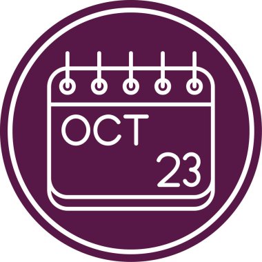 Tarih ve simgeye sahip takvim, vektör illüstrasyonu