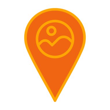 Turuncu simge vektör illüstrasyon tasarımı ile harita işaretleyici