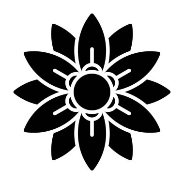 Çiçek vektör simgesi, satır tasarımı