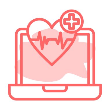 kalp ve kardiyogram vektör çizimi