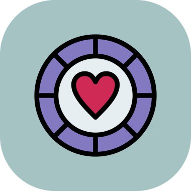 Kalp ikonu vektör illüstrasyonu