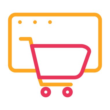 Alışveriş arabası ikon vektör illüstrasyonu