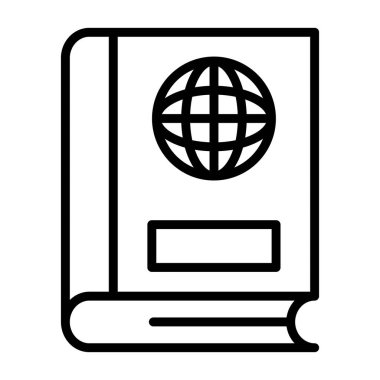 dünya kitap satırı simgesi vektör illüstrasyonu