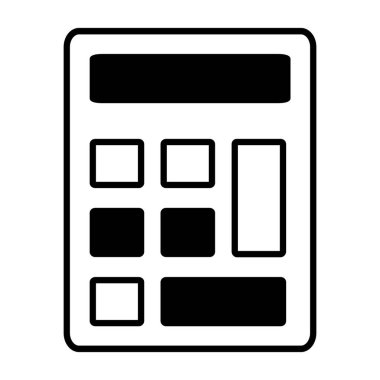 Web ve mobil uygulaması tasarımı, hesap makinesi logo kavramı için beyaz arka plan üzerinde izole hesap makinesi simge vektör