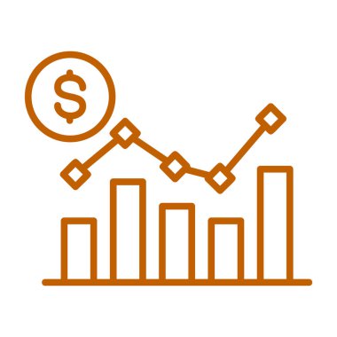 Dolar sembolü biçim vektör tasarımlı büyüme grafiği