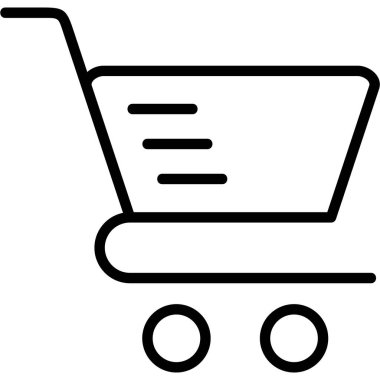 Alışveriş arabası. Web simgesi tasarımı illüstrasyonu