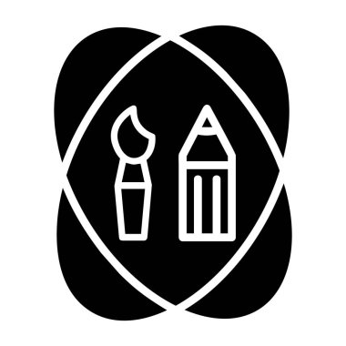 Silgi ve elma simgesi vektörlü kalem