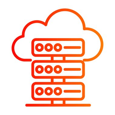 bulut sunucu simgesi, ince satır biçimi