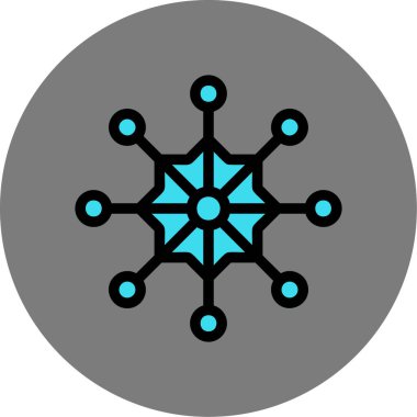 güzel kar tanesi vektör çizgisi simgesi