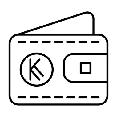 Para cüzdanı para simgesi, taslak biçimi